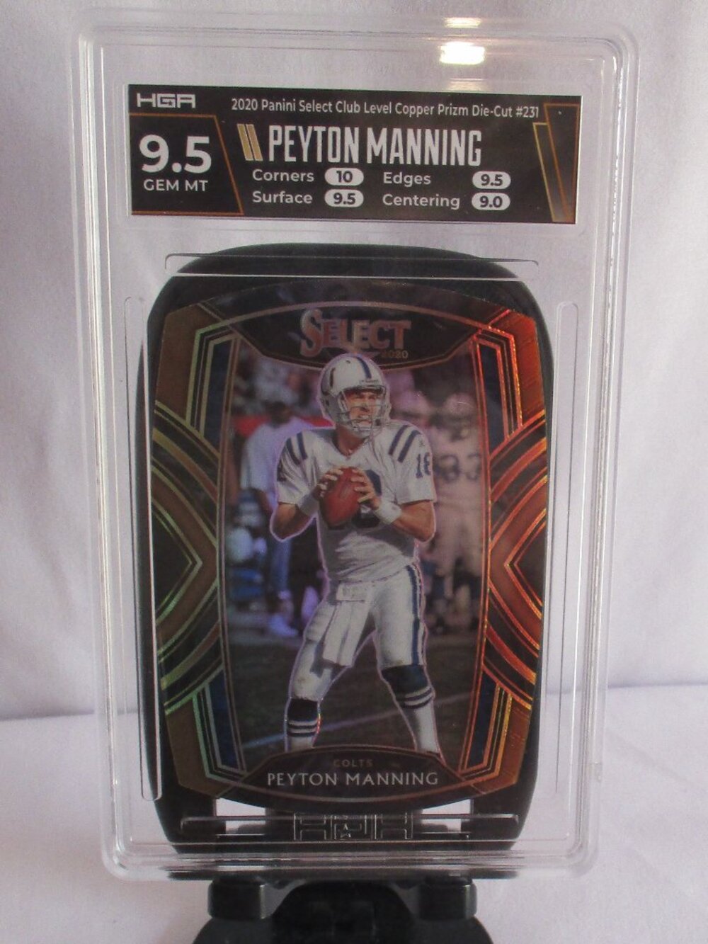 HGA 2020 Panini Select Football PEYTON MANNING Club Level 9.5 GEM MINT